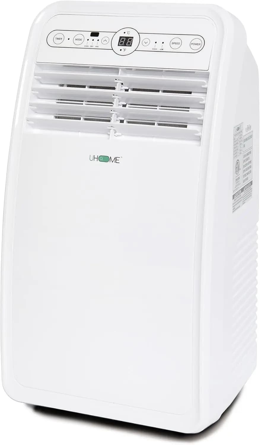Portable Air Conditioner 8000 BTU with Cooling, Dehumidifier, Fan, Remote Control and Window Mount Kit, White, 24-Hour Timer
