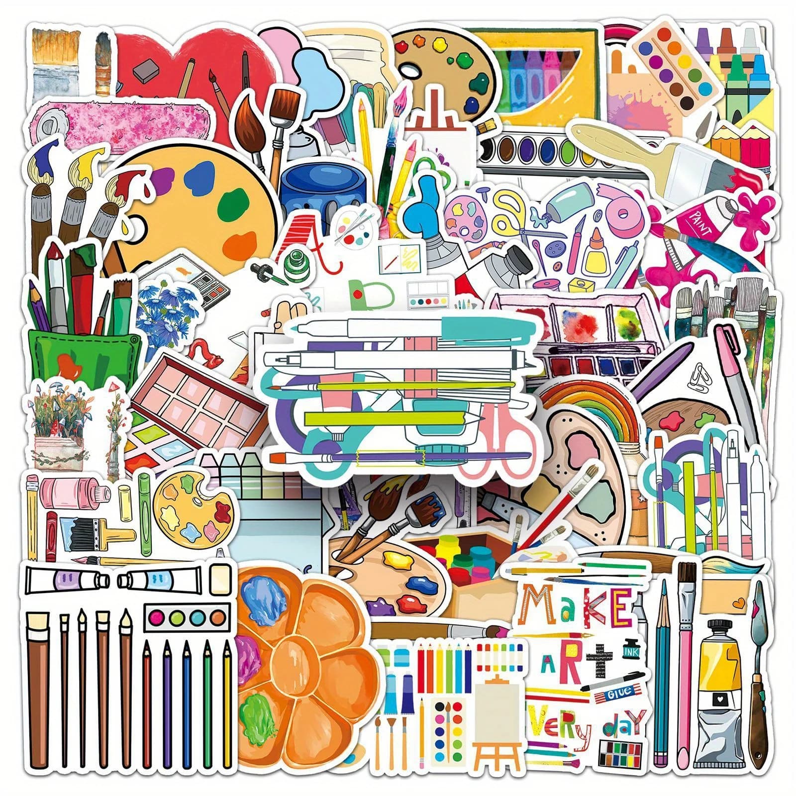 50 Pezzi Adesivi Decorativi per Arte, Pittura, Graffiti, Valigie, Attrezzatura Ciclistica, Skateboard, Bagagli, Caschi, Autoadesivi
