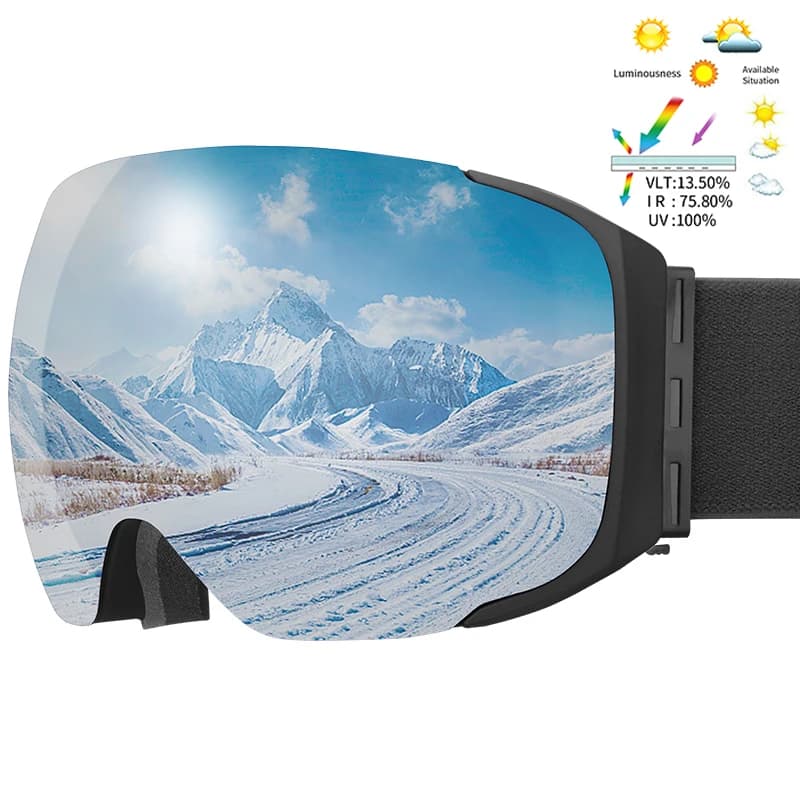 Occhiali da sci Inverno Professionale Magnetico Doppio Strato Anti-Fog UV400 Anti-UV Occhiali da Snowboard Lenti Intercambiabili Maschera da Sci