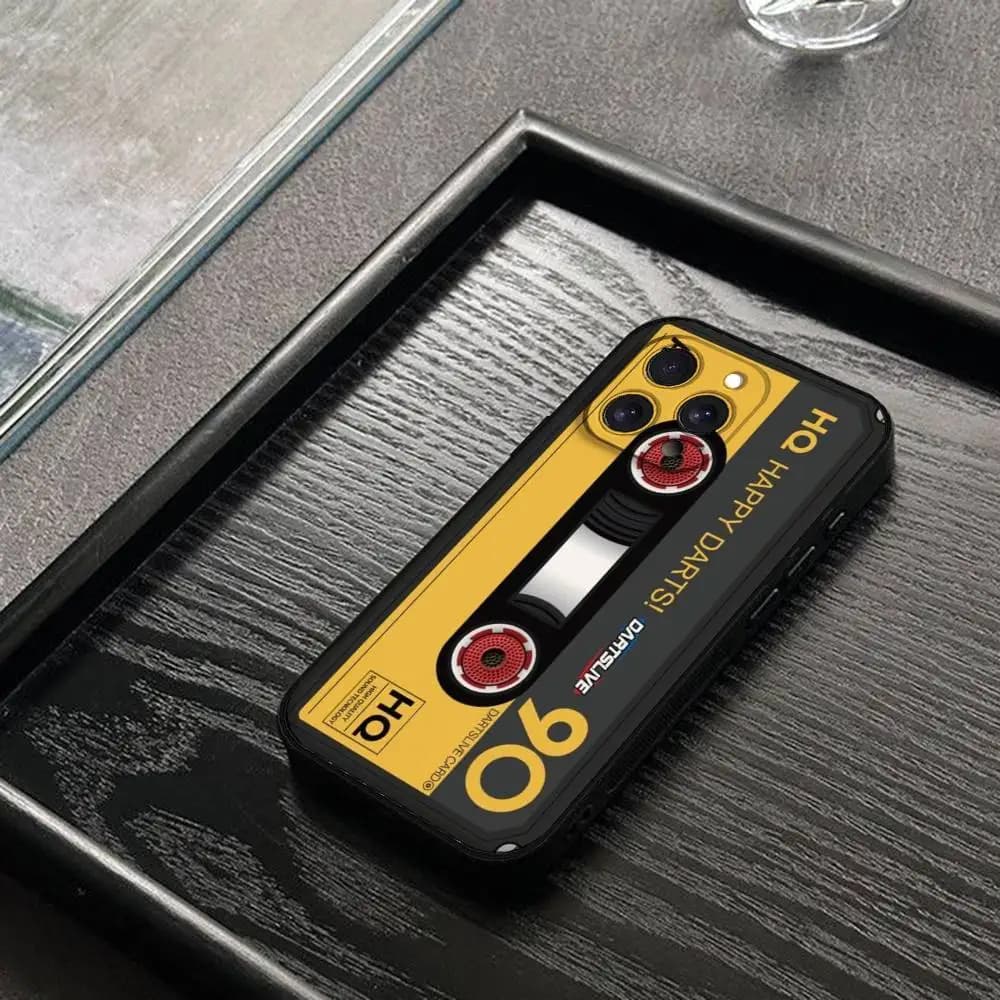 Magnetic Radio Tape Cassette Phone Case For IPhone 1716 15 14 13 Pro Max 11 12 Mini X Xs XR Black Silicone Cover