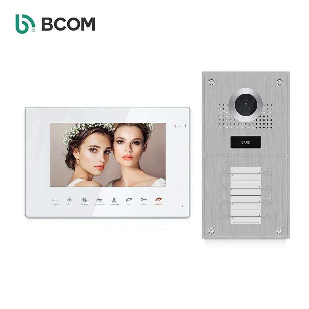 Bcom appartamento bus citofono intelligente a 2 fili citofono portero intercomunicador vido 2 fil videocitofono syatem per multi famiglia