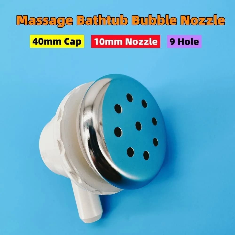 10mm lid 40mm bubble nozzle for 9 holes air jet nozzle for whirlpool tub with graph10 stainless steel cap