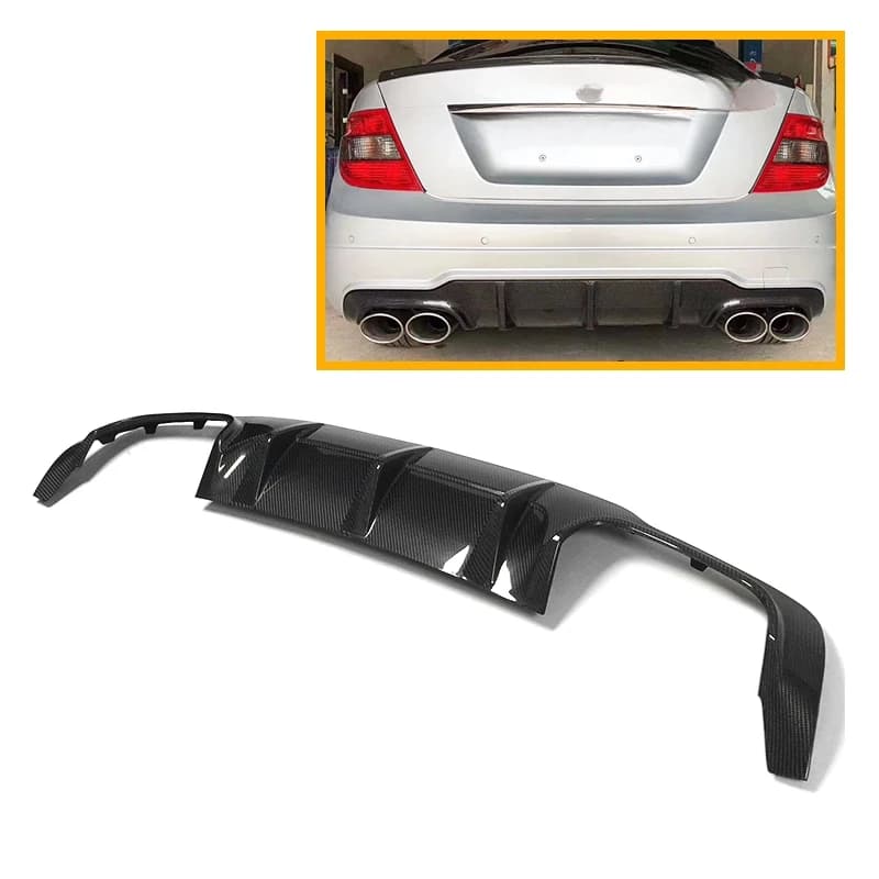 Premium Carbon Rear Diffuser for Mercedes W204 Class C 2012-2014 C63 AMG