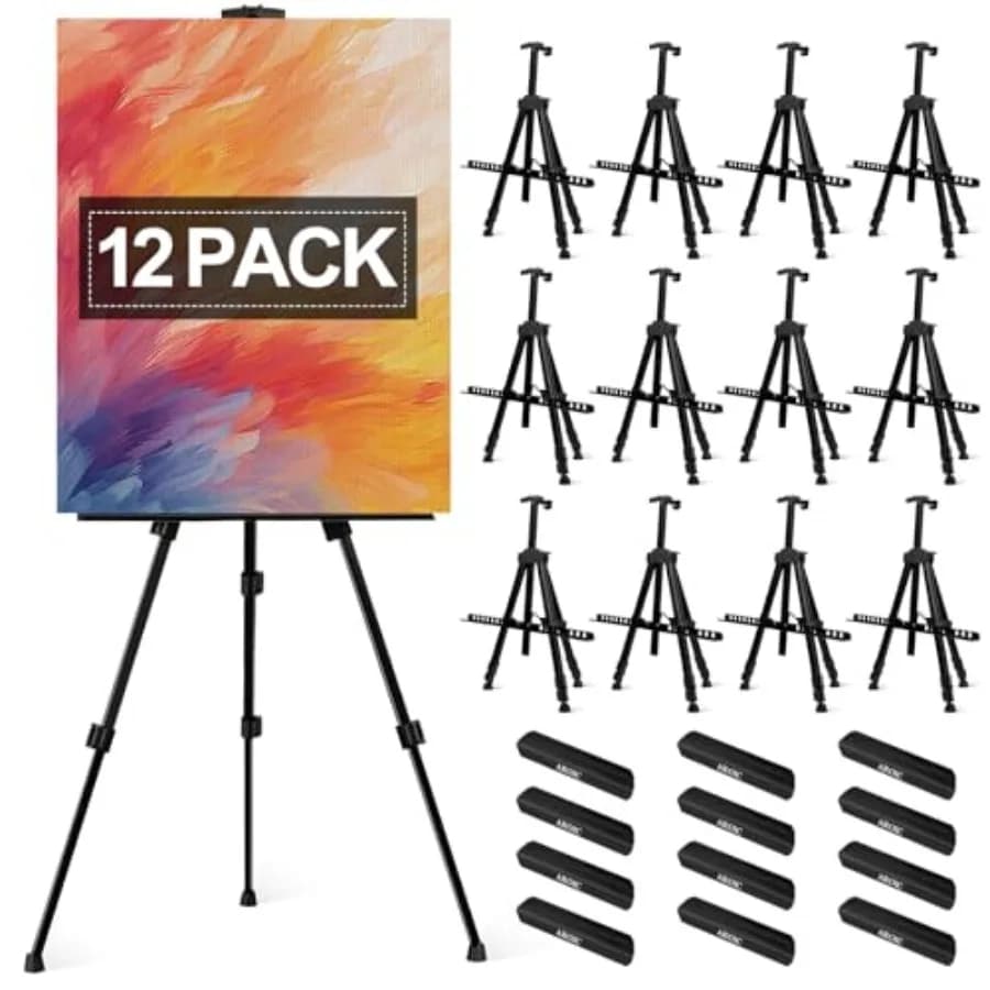 Cavalletto per pittura artistica, cavalletto da esposizione portatile regolabile in ferro con treppiede e borsa, altezza regolabile