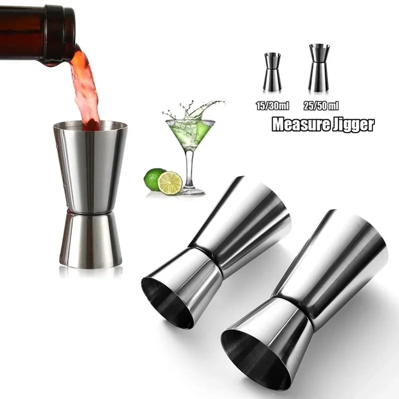 1 PC 15/30ml o 25/50ml Cocktail Shaker in acciaio inossidabile Misura tazza Dual Shot Drink Spirit Jigger Gadget da cucina
