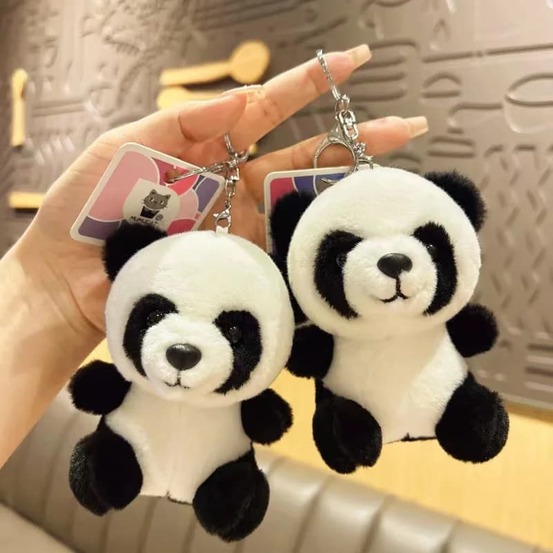 15 cm simpatico panda portachiavi in peluche Kawaii morbido peluche portachiavi bambola di peluche ciondolo borsa panda portachiavi borsa da scuola accessori