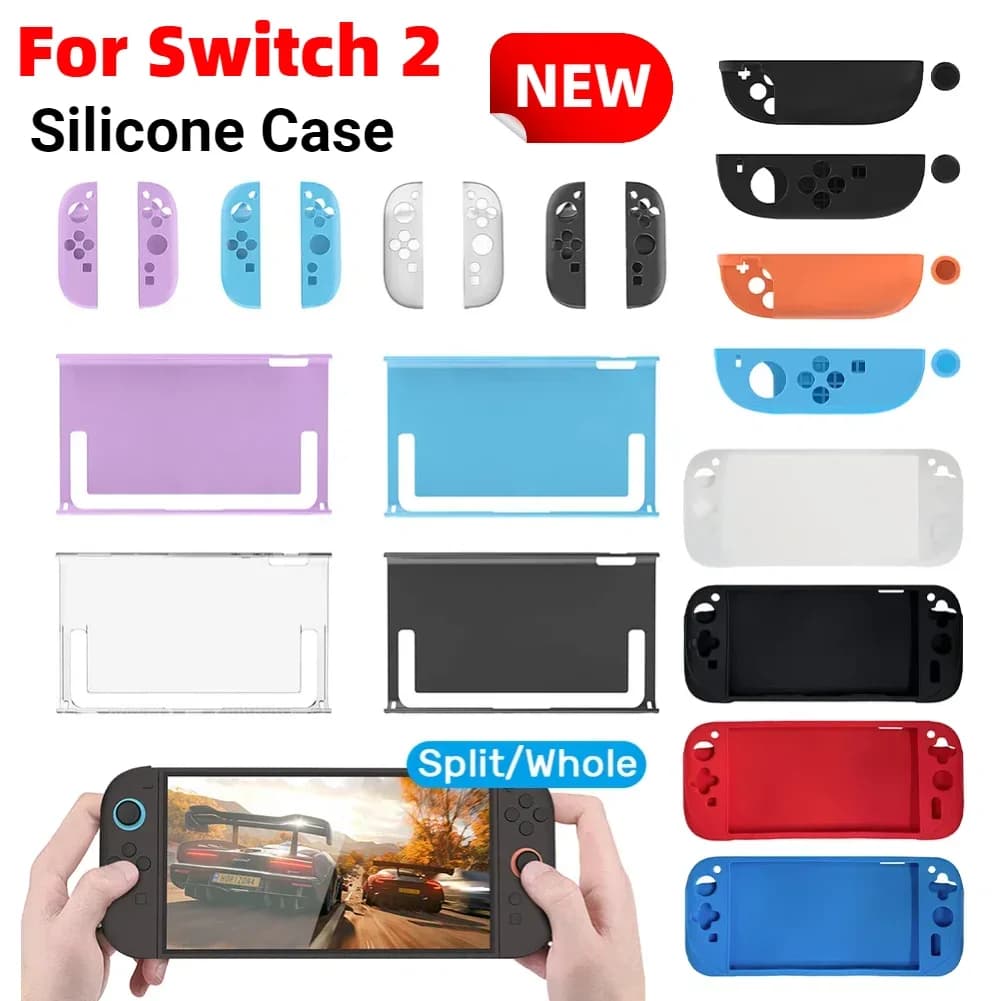 Custodia in silicone per NS 2 per Switch 2 Custodia protettiva Custodia protettiva completa intera/divisa per Switch 2 Joy-Con Custodia protettiva