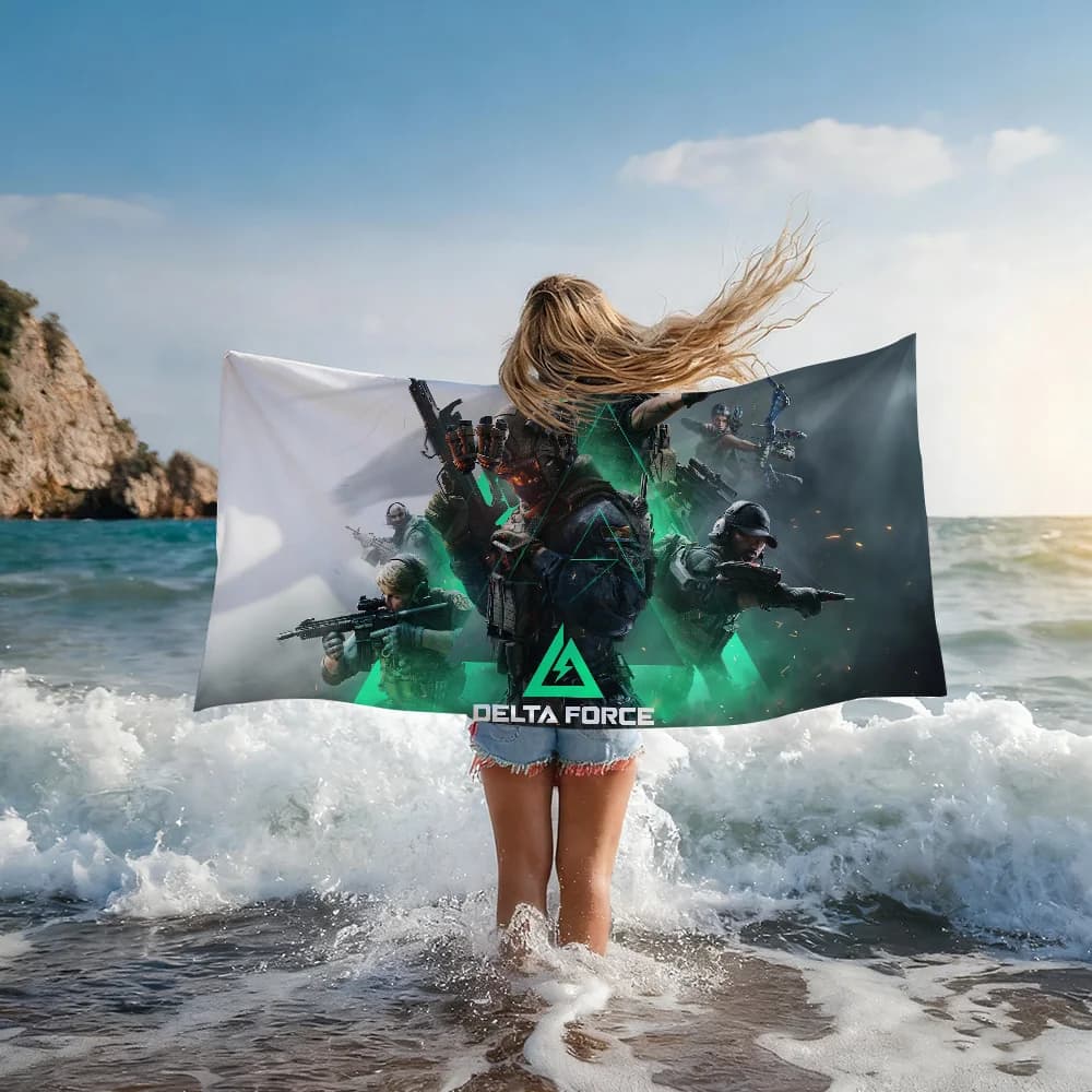 Game D-Delta Force Hawk Ops Asciugamano per doccia, sauna, viaggio, spa, accessori per palestra, asciugamani da spiaggia morbidi e di grandi dimensioni