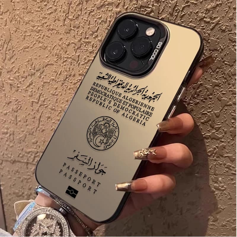Custodia per passaporto Algeria per Samsung Galaxy S25 Ultra S24 S23 Plus S22 S21 FE A56 A36 A26 5G A16 A06 4G Nota 20 Cover rigida opaca per PC