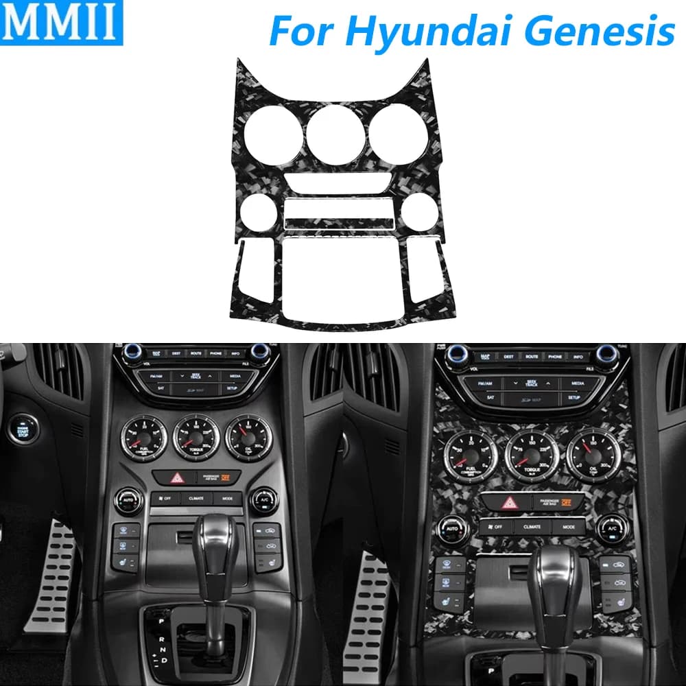 Per Hyundai Genesis Coupe 2013-2016 Forgiato In Fibra di Carbonio Aria Condizionata Centrale Pannello di Controllo AC Copertura Accessori Auto Adesivo