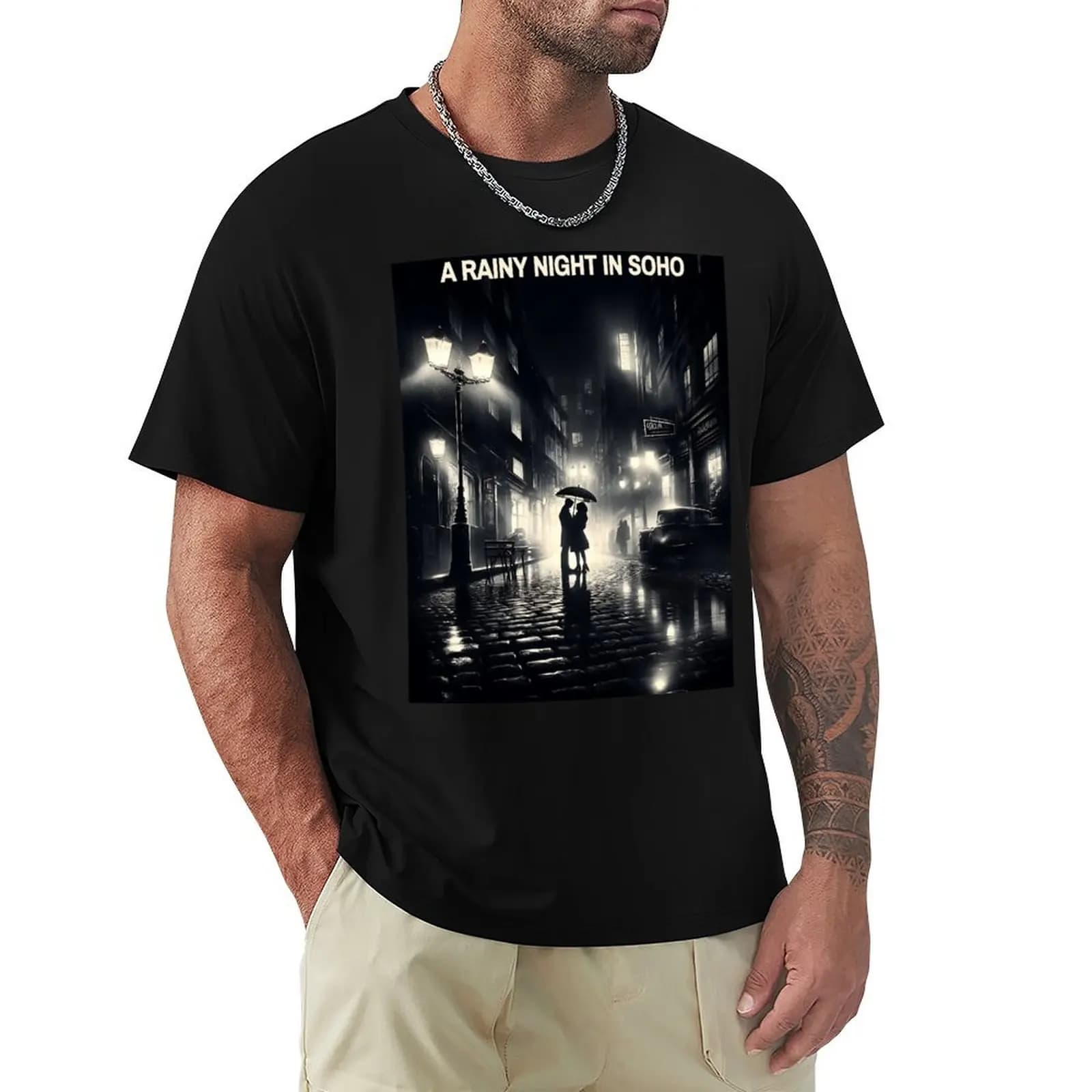 A Rainy Night in Soho - the Pogues - Original Poster Design T-Shirt Work Utility Casual Tee Shirt