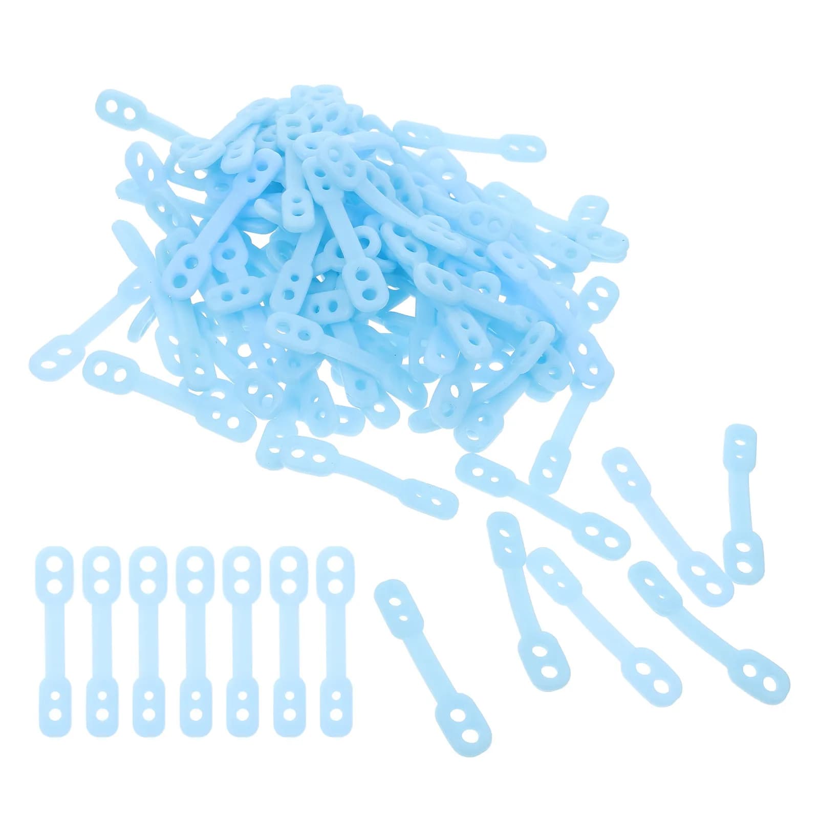 100Pcs Anti-Drop Silicone Clothes Hanger Buckle Windproof Fixed Clips Drying Rack Hooks Indoor Outdoor Hangers Fixing Strap Band