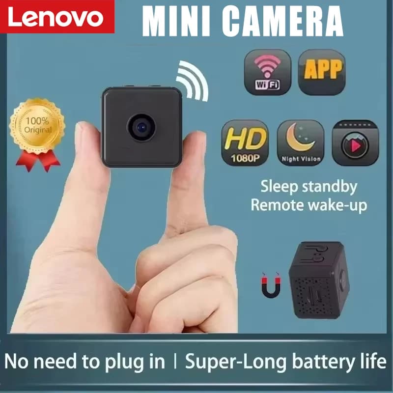 Lenovo Hd Camera Wireless Wifi Surveillance Mini Camera Super Small Ip Home Security Camera Sleep Standby Remote On Off