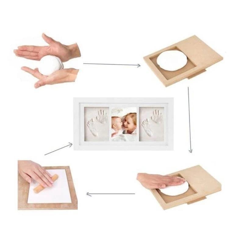 J15U Durable Newborn Baby Hands and Foot Printing Frame Picture Photo Frame