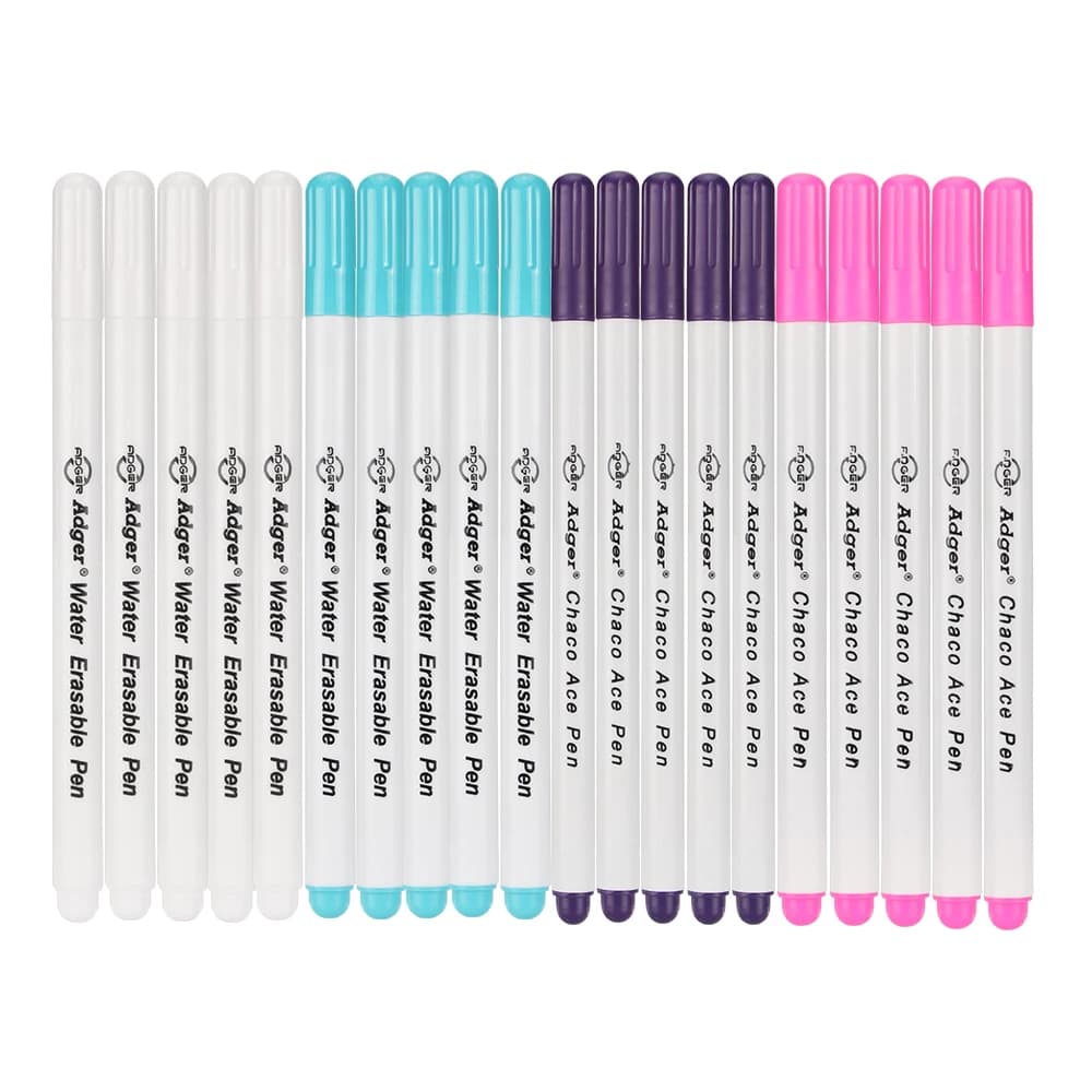20pcs with 4colors Quilting Stitch Marker, Water Erasable Pen, Air Erasable Pen, Ink Fabric Marking Pen, DIY Sewing Marking Tool