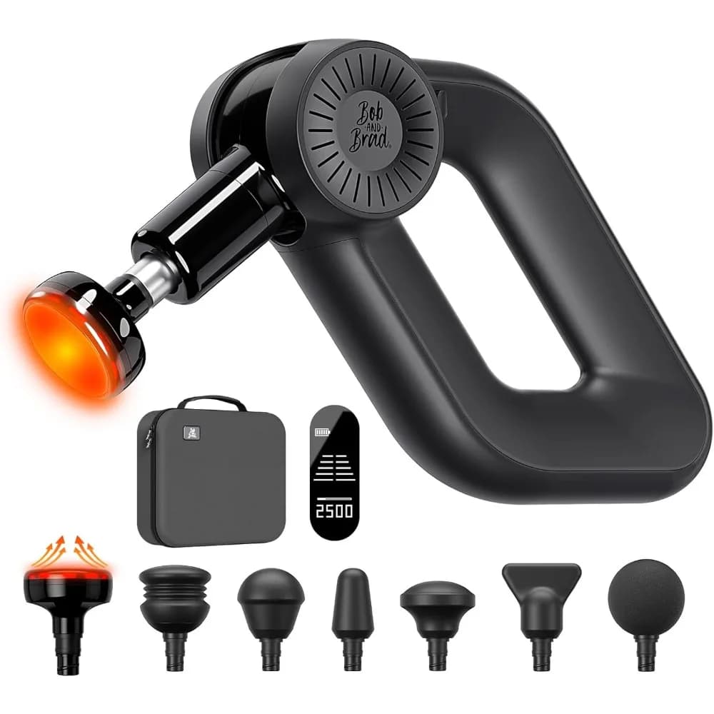 Massage gun D6 Pro Plus with deep heat tissue percussion 16 mm wide Professional muscle massager for silent athletes