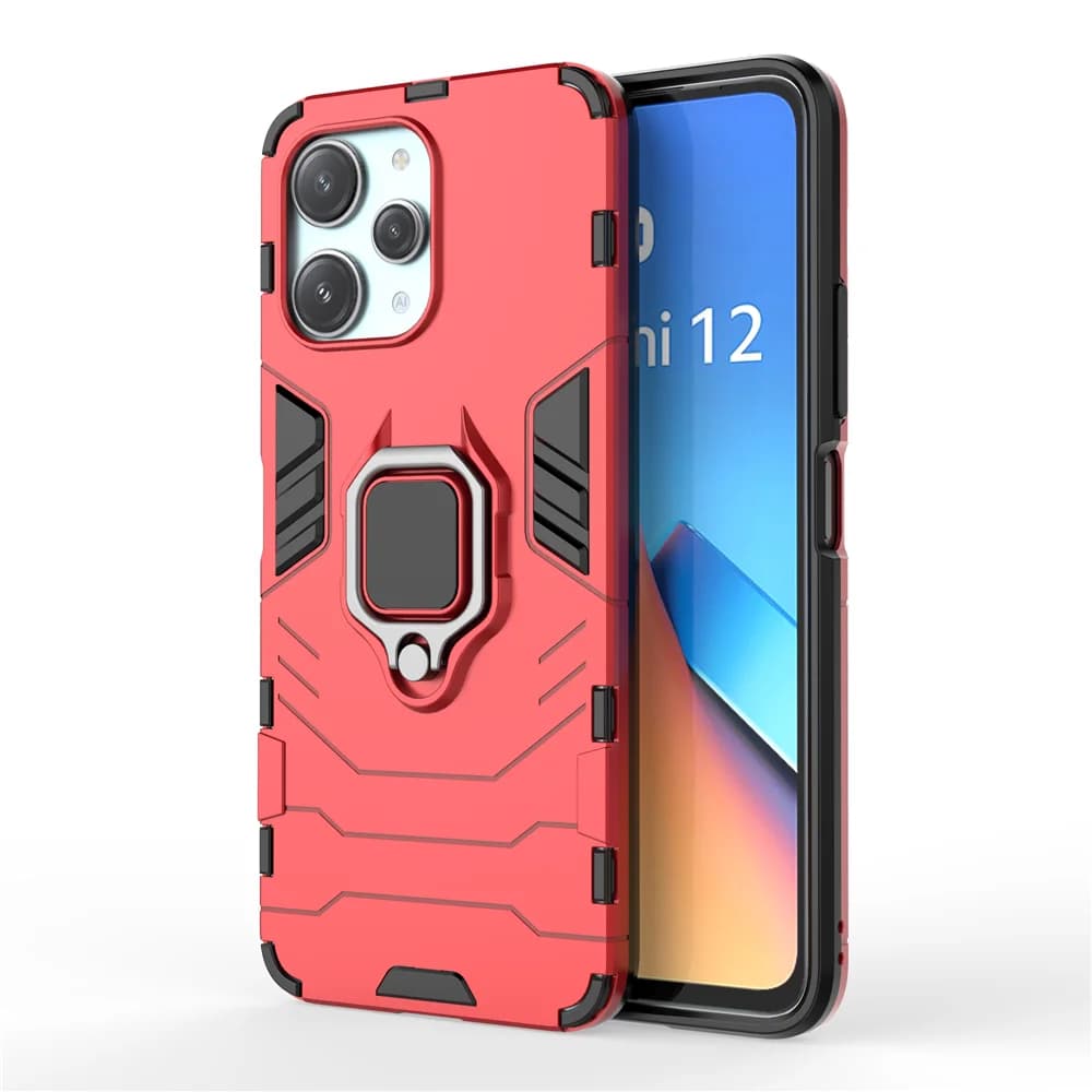 Per Xiaomi Redmi 12 Custodia di lusso Anello Cover posteriore Stand Armatura Custodia antiurto per Xiaomi Redmi 12 Redmi12 Custodie per telefoni