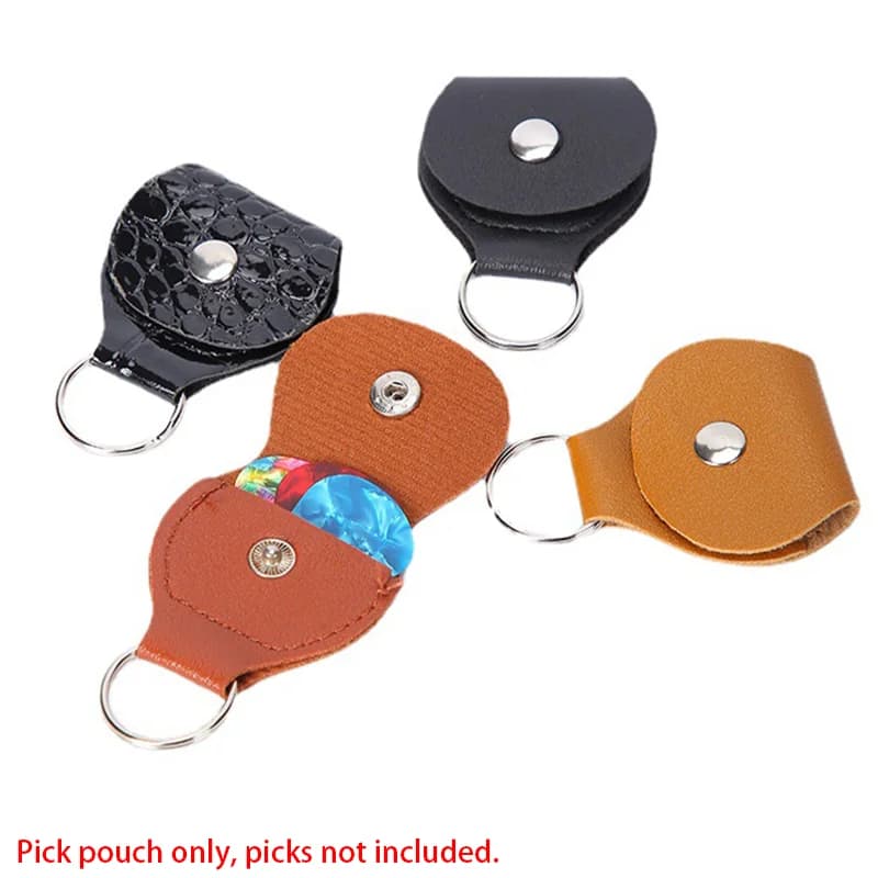2 Pezzi Porta Plettri per Chitarra in Pelle, Custodia Porta Plettri a Portachiavi per Chitarristi