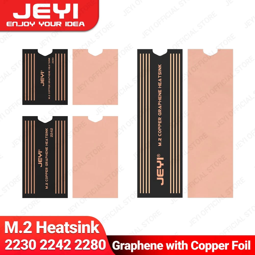 JEYI Graphene 2280 2242 2230 M.2 SSD Heatsink, Dual-Layer Graphene Heat Sink and Copper Foil Design Cooler Radiator for Laptop