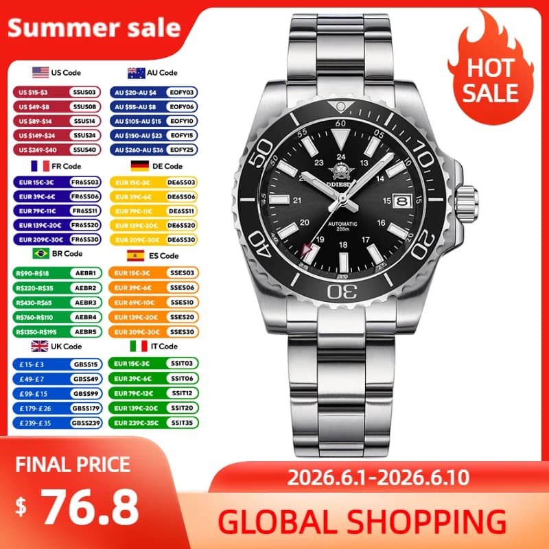 ADDIESDIVE Orologio automatico da uomo Miyota 8215 Orologio con vetro zaffiro e lunetta in ceramica luminosa Orologio impermeabile in acciaio inossidabile da 200 m