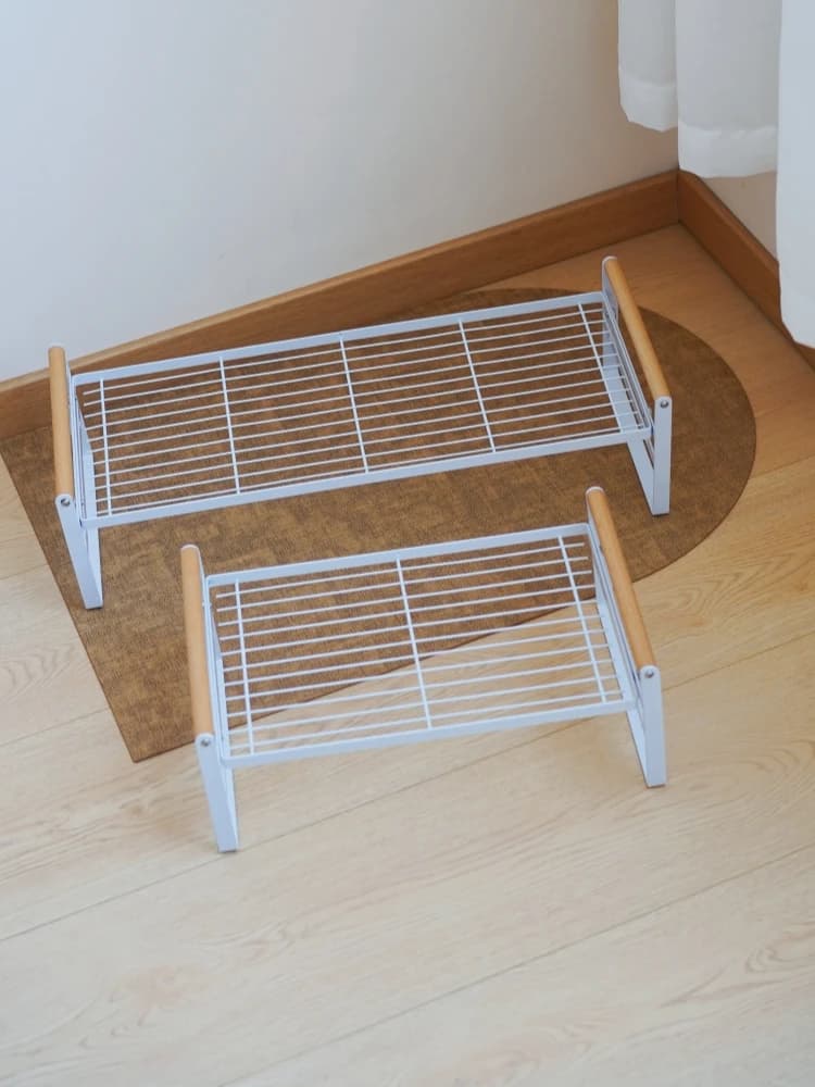 Supporto per Ciotola Doppio Regolabile Giapponese Senza Ciotola, Protezione Anti-Ribaltamento, Accessori per Animali Domestici, Porta Cibo
