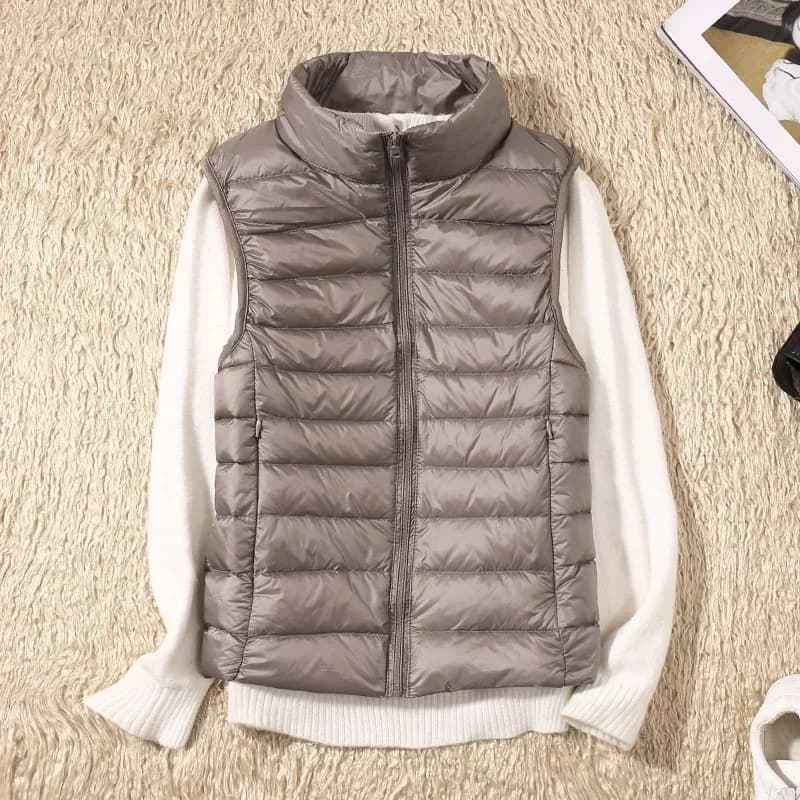 Nuove donne senza maniche Gilet ultraleggero da donna Slim Jacket Girl Gilet Plus leggero Gilet caldo antivento portatile