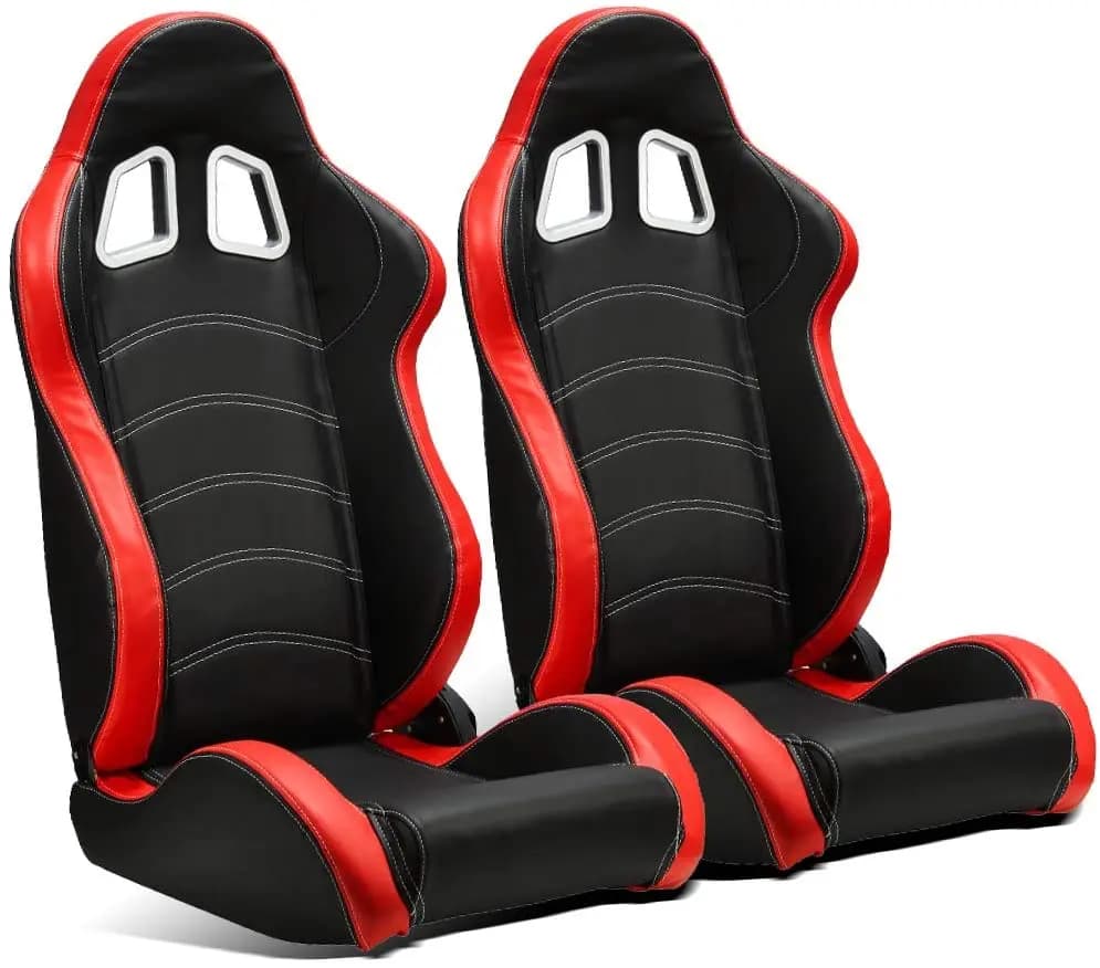Sedili Sportivi Serie 1030 Nero Rosso, Sedia Simulatore di Guida, Sedile da Corsa per Gaming, Sedili Auto Modificati