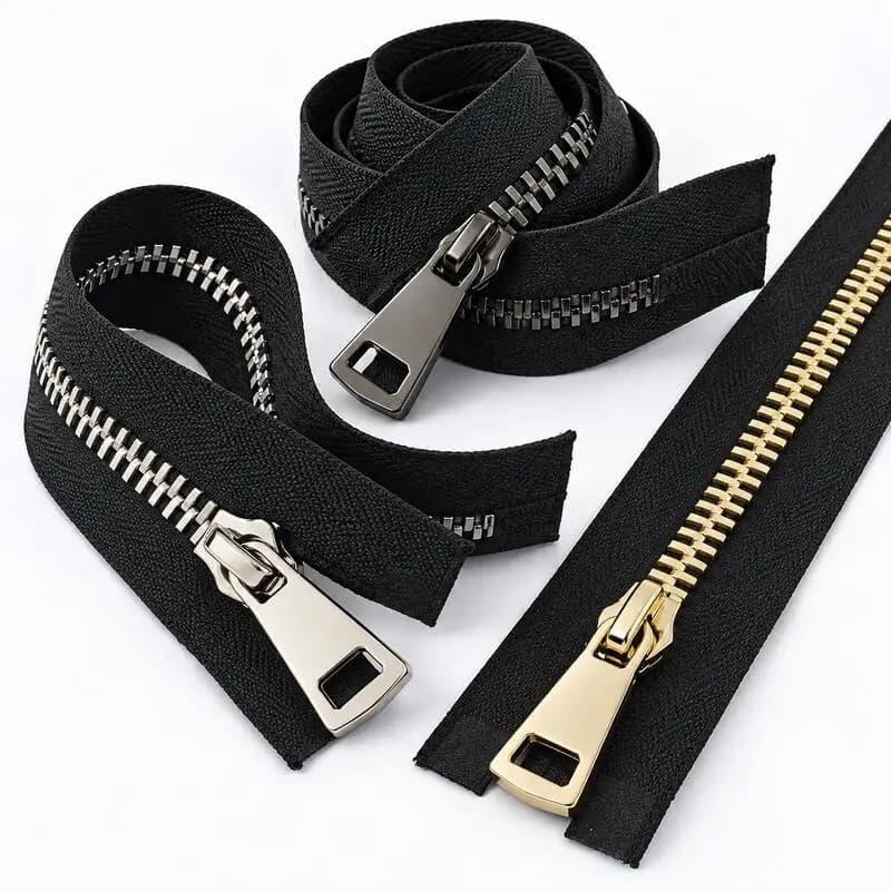 1/2/5Pcs 10# 70-100cm Open-End Metal Zipper Down Coat Jacket Auto Lock Zip Garment Sewing Zippers Outerwear Repair Accessories