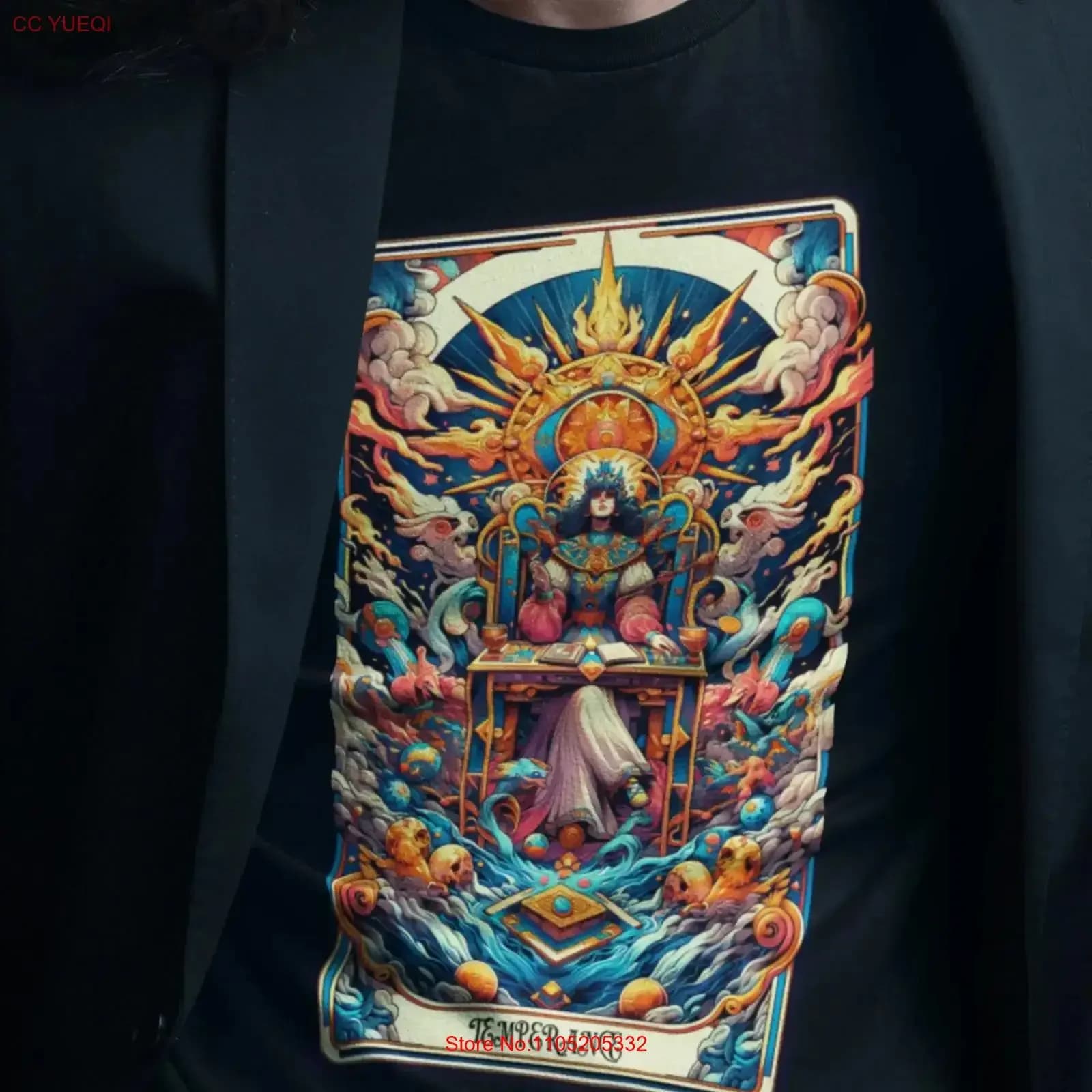 Tarocchi T Shirt Temperanza Mistico Compleanno Natale vintage Lavato Allungato Abiti firmati moda homme Traspirante