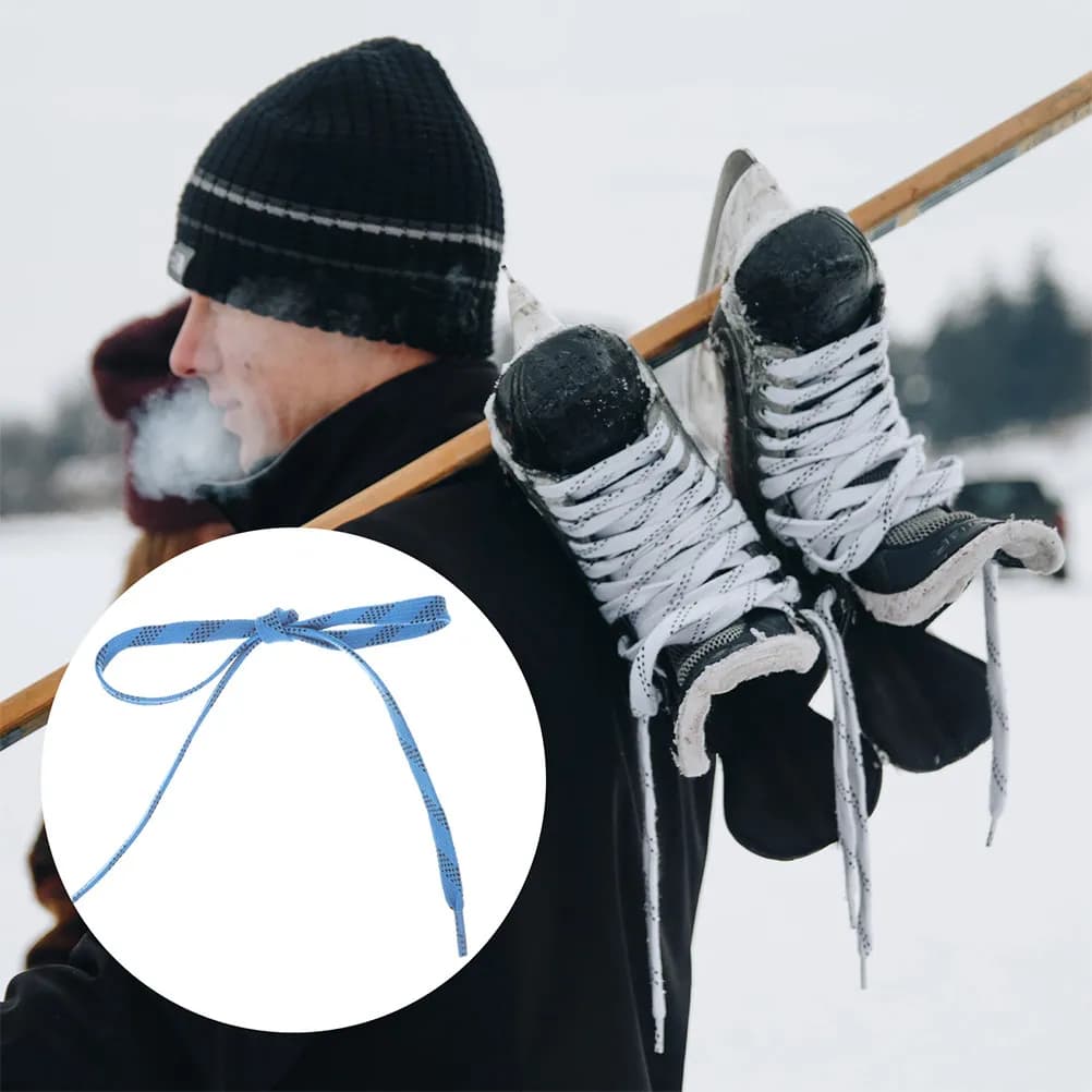 Ice Hockey Skate Laces 2 Pairs Wear Resistant Polyester Shoelaces for Roller Skates Sneakers Sports Shoes