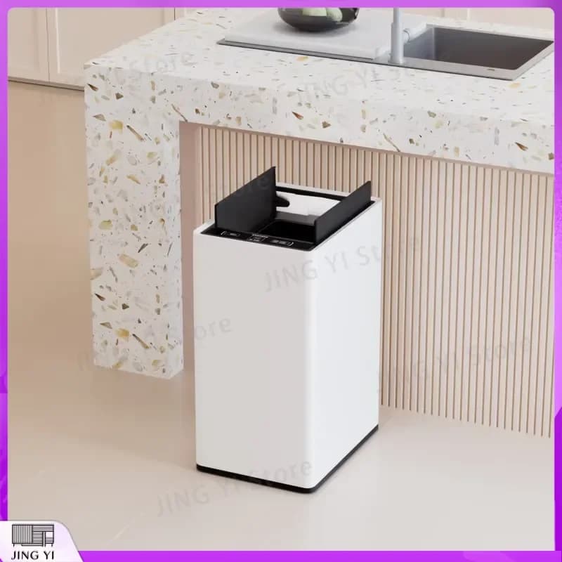 30L Smart Trash Can Stainless Steel Automatic Sensor Garbage Bin Hands Free Motion Activated Waste Basket Long Battery Life