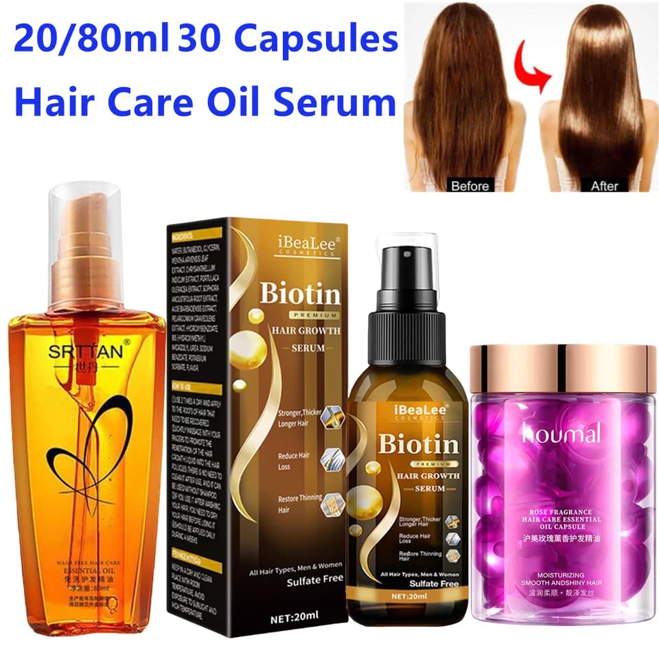 Biotina Riparazione dei capelli per uomo Donna Per capelli Olio debole Riparazione del cuoio capelluto Siero Spray Addensare Sieri per capelli per la promozione più sana 20ml