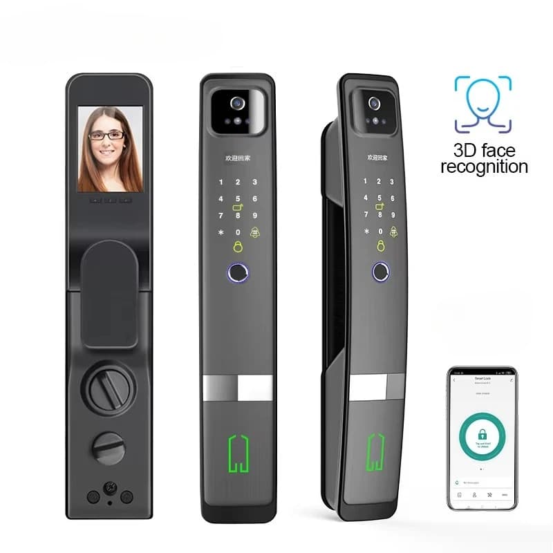 Serratura Intelligente Senza Chiave con Riconoscimento Facciale 3D, Impronta Digitale Elettronica e Password per la Sicurezza Domestica