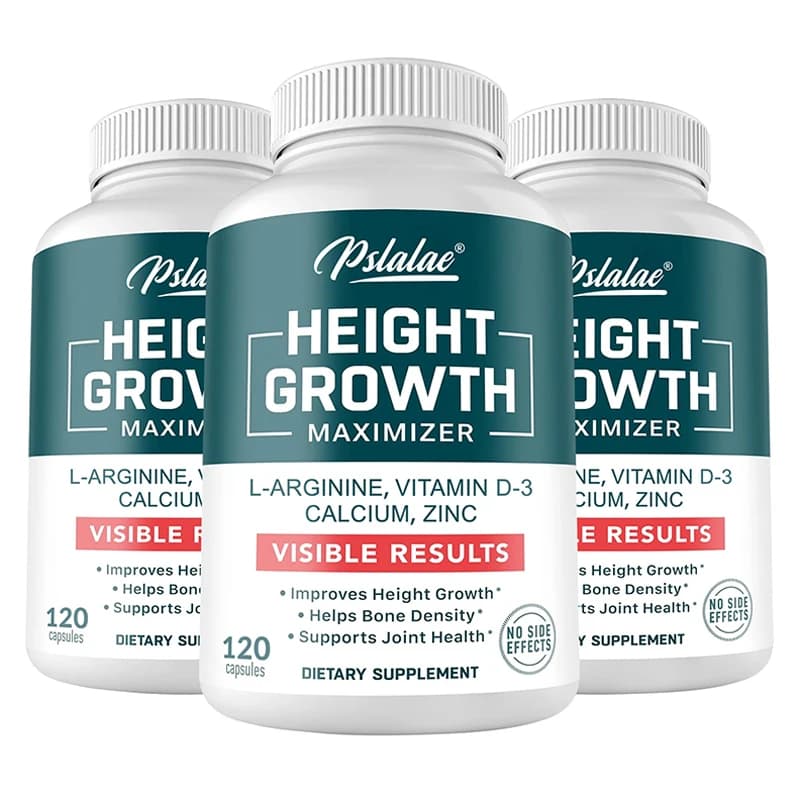Supplement to Gain Height - Calcium Vitamin D3 Zinc Supplement L-Arginine - Promotes Bone Growth - Helps Natural Height Growth