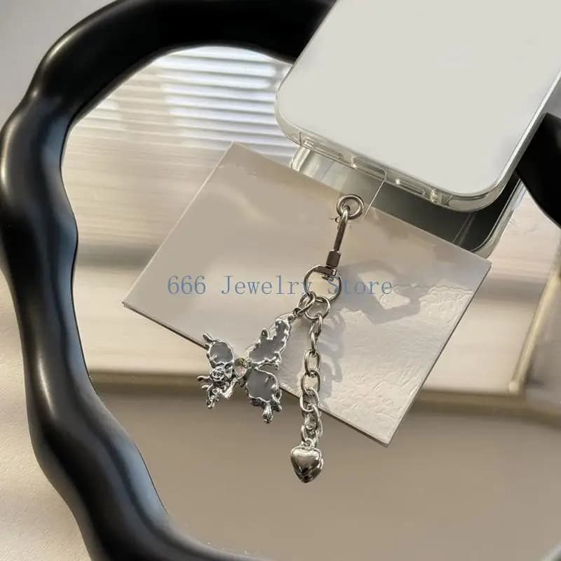 F2TD Bella Farfalla Catena a Cuore Portachiavi Ciondolo Carino Impiccagioni Ornamento Portachiavi Zaino Decorazione con