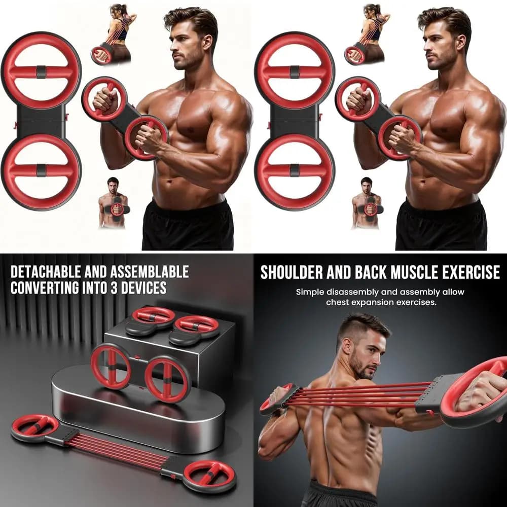 3-in-1 training tool for upper body training - Detachable Rotator Burn Machine, 360 ° Trainer for Ankle and Resistance Band, Portable