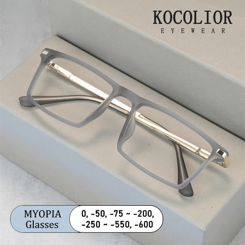 Occhiali da miopia con montatura stretta quadrata smerigliata Occhiali da sole con prescrizione personalizzata Occhiali da vista per donna fotocromatici anti luce blu
