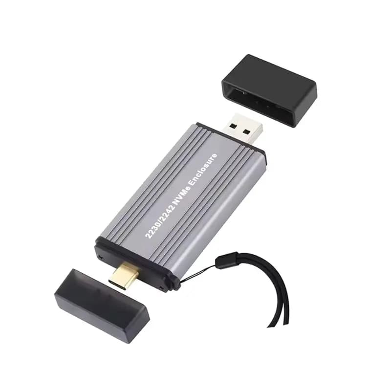 A42T-Adattatore SSD con doppio protocollo M.2 NVME NGFF SATA, custodia esterna per disco rigido da 10 Gbps per NVME SATA 2230/2242