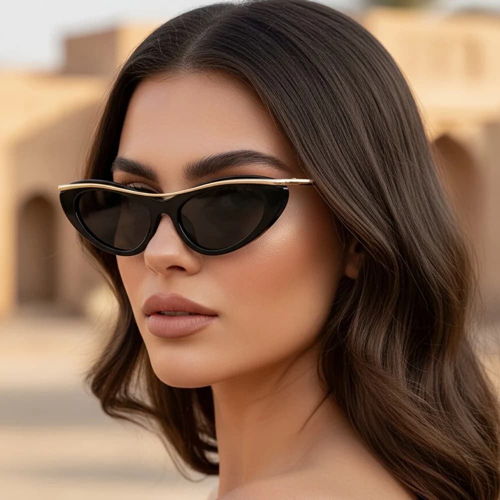 Cat's eye small frame women's fashion glasses new Y2K decorative glasses