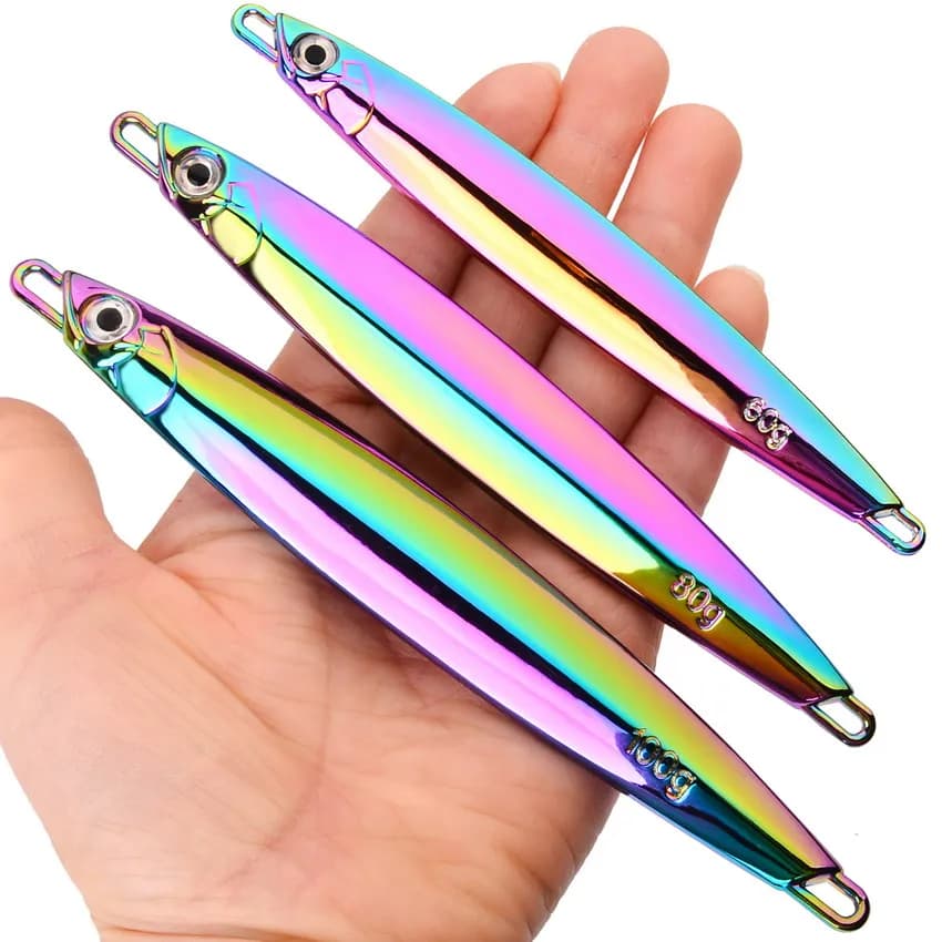 Affondamento 60g 80g 100g Metallo Jigging Lure Rivestimento Long Cast Metal Jig Pesca Mare Richiamo di Pesca Maschere di Pesca in Mare per Acqua Salata