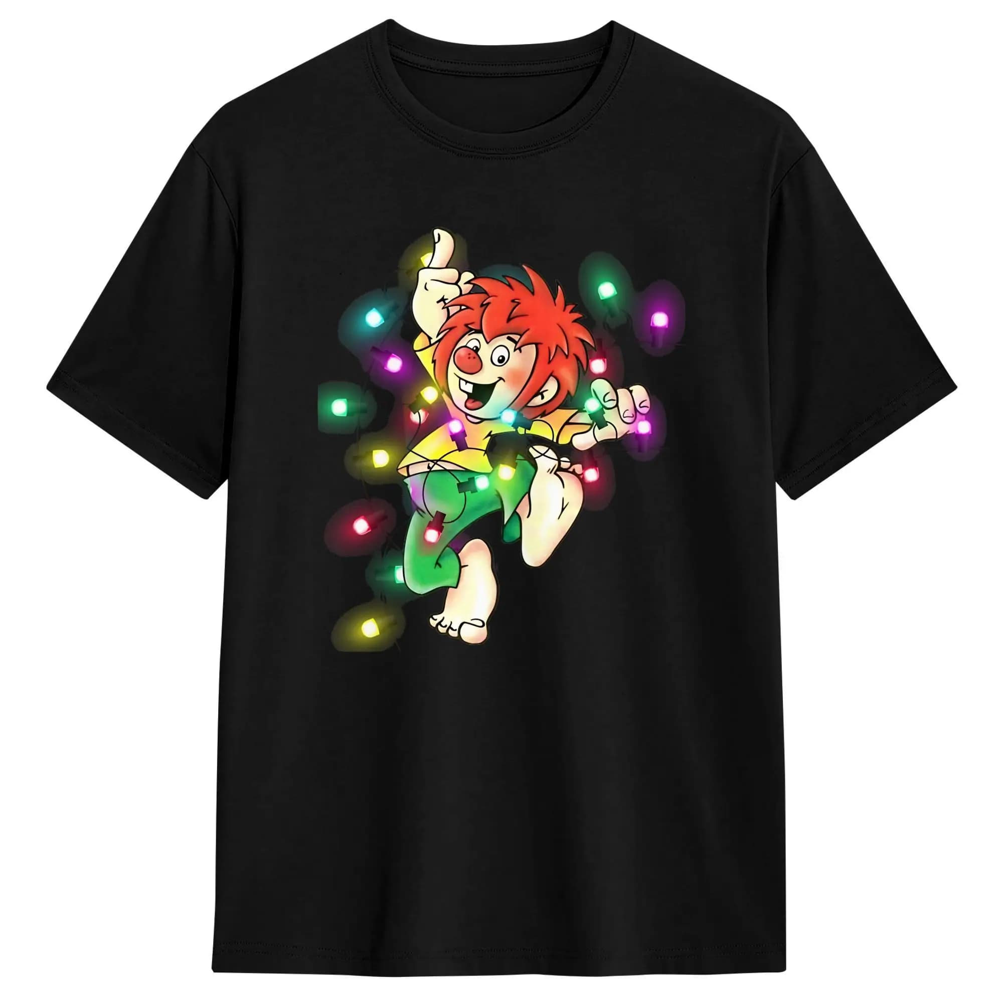 T-shirt streetwear P-Pumuckls in cotone, maglietta popolare da uomo, estiva, stile Y2K, con stampa basic a maniche corte