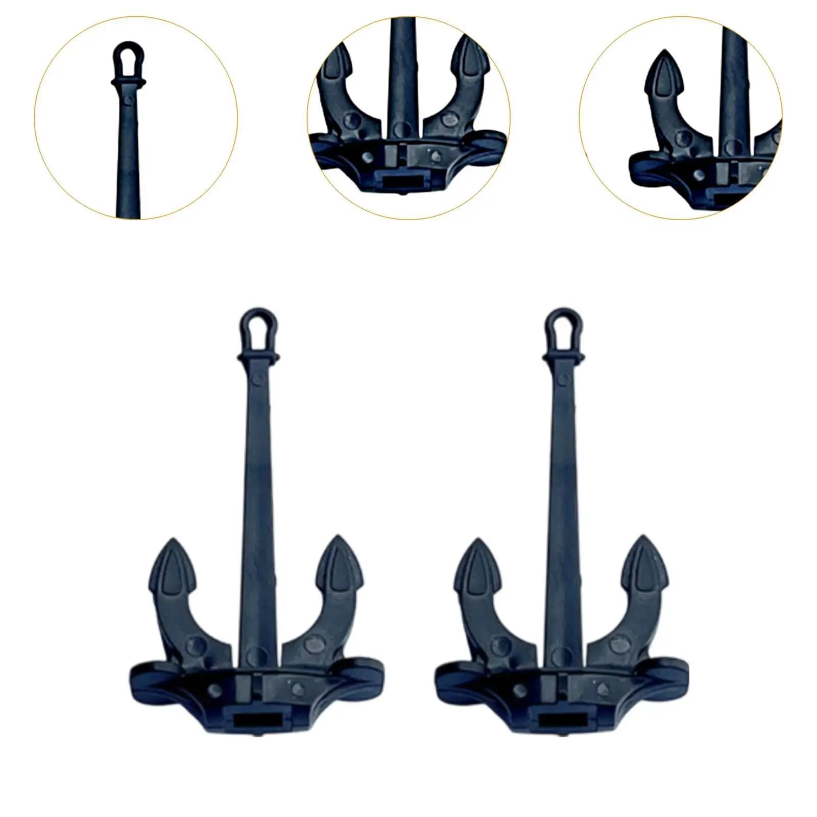 2 Pieces RC Boat Anchors Movable Tiny Nautical Ship Model Marine Parts Miniature Anchors Rod Anchor Rod for Adults and Kids
