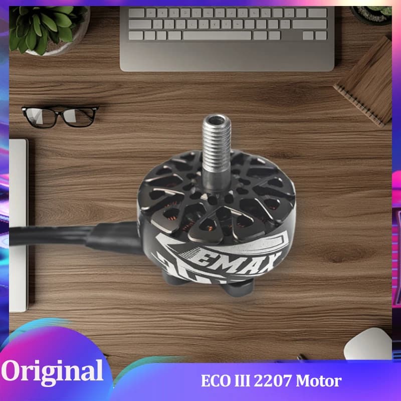 EMAX ECO III 2207 Brushless Motor 6S FPV Racing Drone N52SH Neo Magneti Titanium Alloy Tree for 5 "Freestyle/Drone Racing