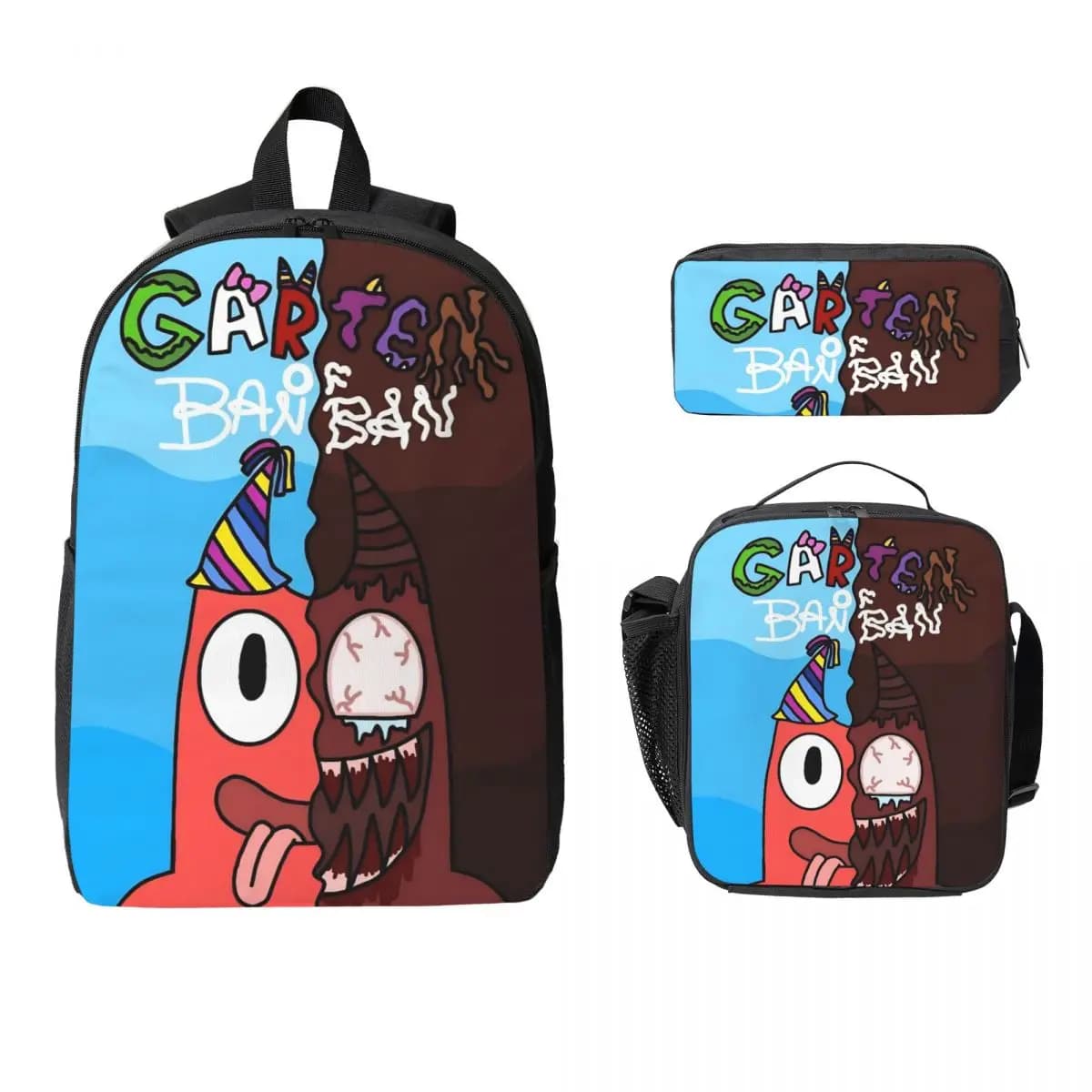 3Pcs Garten Of Banban School bags Set for Kids Pencil Boxes Backpack Sets with Lunch Box For Primary School Students Daypack
