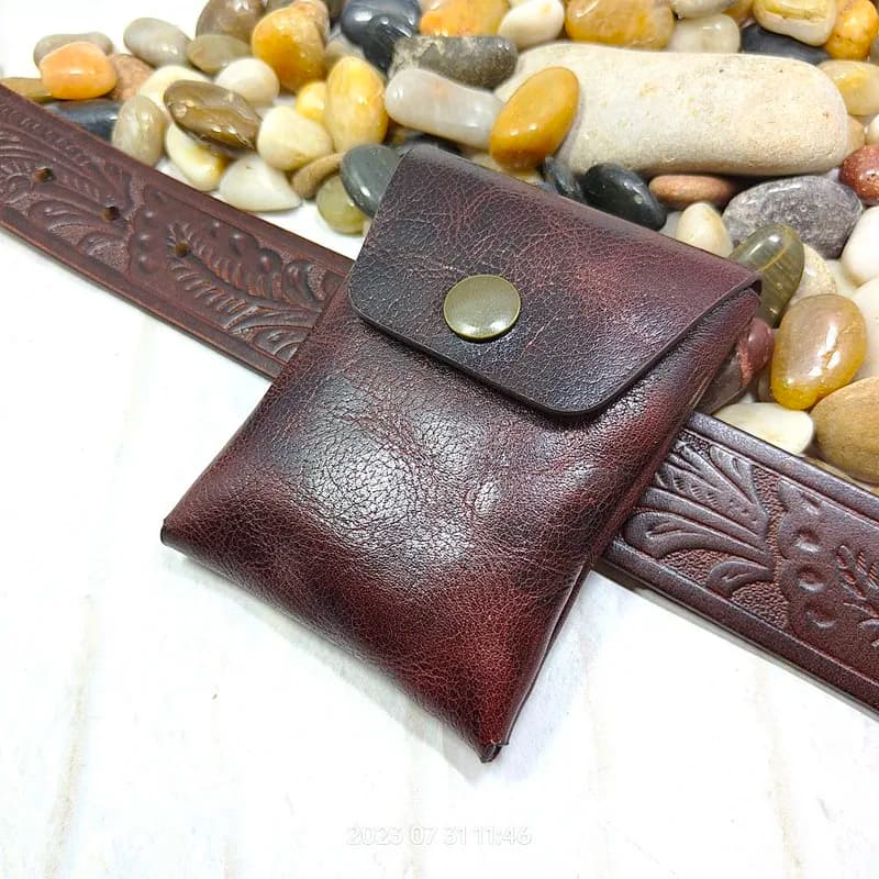 Mini marsupio custodia per cintura in vera pelle portafoglio porta carte portachiavi per auto borsa per patente di guida uomo donna 6071