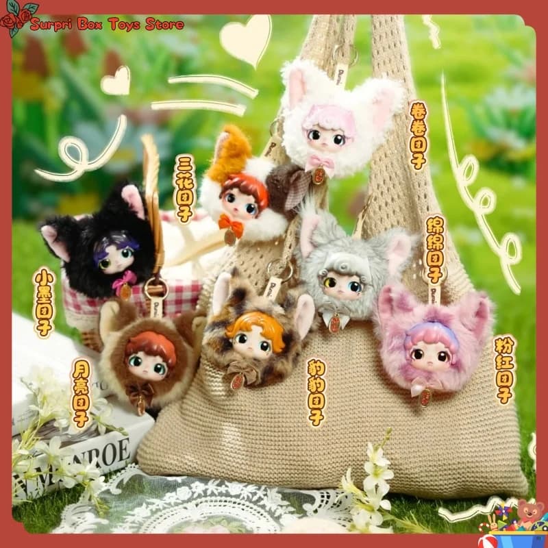 Dumia Cat Bun Head Series Blind Box - Simpatico Ciondolo Borsa in Vinile, Bambola di Peluche, Figurina a Sorpresa, Portachiavi, Giocattoli, Regalo di Compleanno