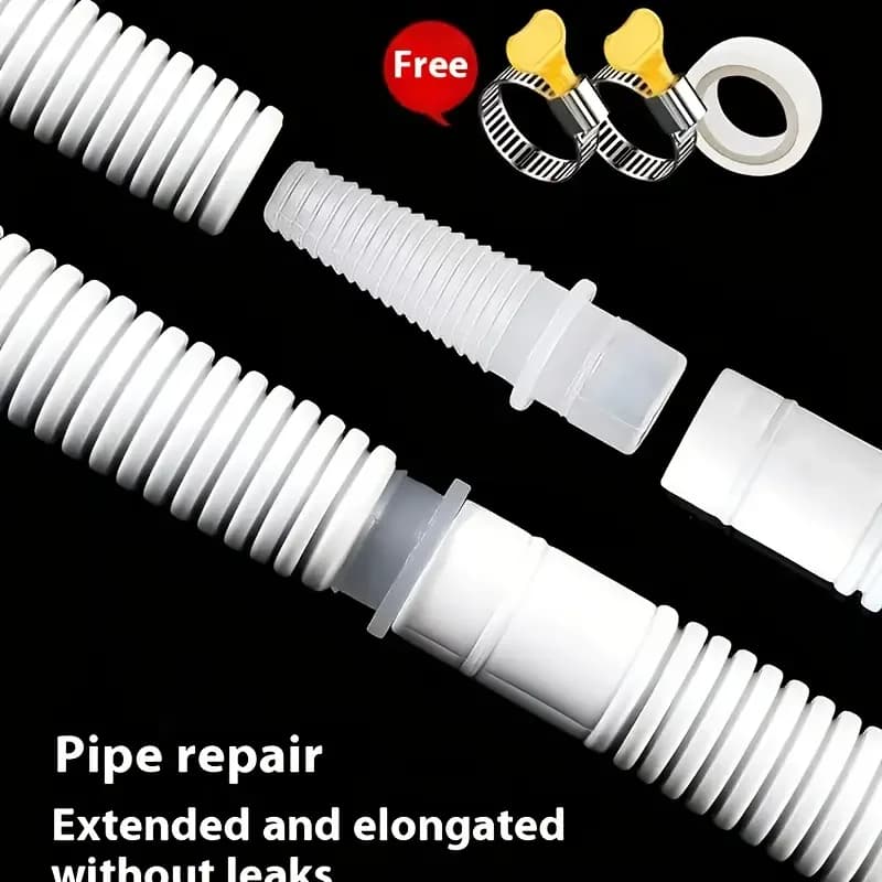 Tubo di Scarico per Lavatrice da 2M, Tubo in Plastica, Prolunga per Scarico, per Condizionatore d'Aria, Accessori per Rubinetto da Cucina