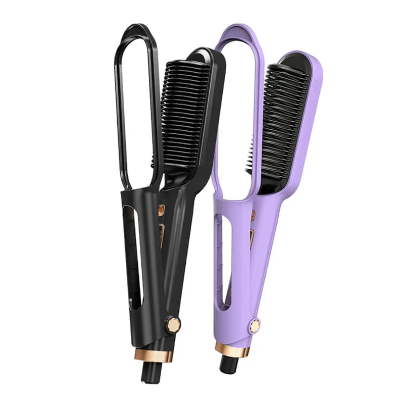 Piastra per capelli portatile due in uno con ioni negativi, stiracapelli in ceramica a riscaldamento rapido con display LCD per uso domestico e professionale