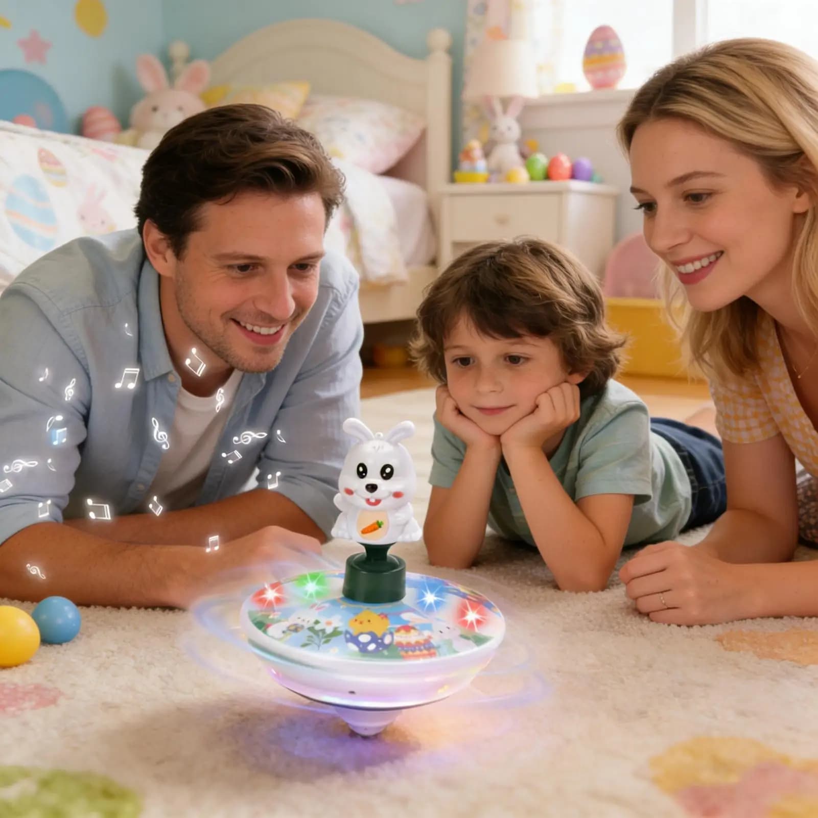 Giocattoli di Pasqua per bambini, simpatici e divertenti, elettrici, educativi, a forma di coniglio dei cartoni animati, giocattoli didattici per bambini e bambine, per la scuola a casa