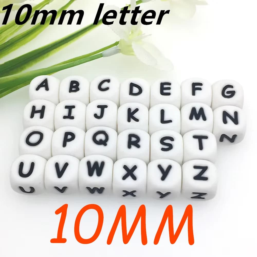 Kovict 10/20 pz 10 MM Lettere In Silicone Perline Alfabeto Inglese Perline Gioielli FAI DA TE Braccialetto Collana Personalizzata Accessori